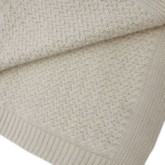 オーガニックピュアコットン ベビーニットブランケット (100 x 80 cm)