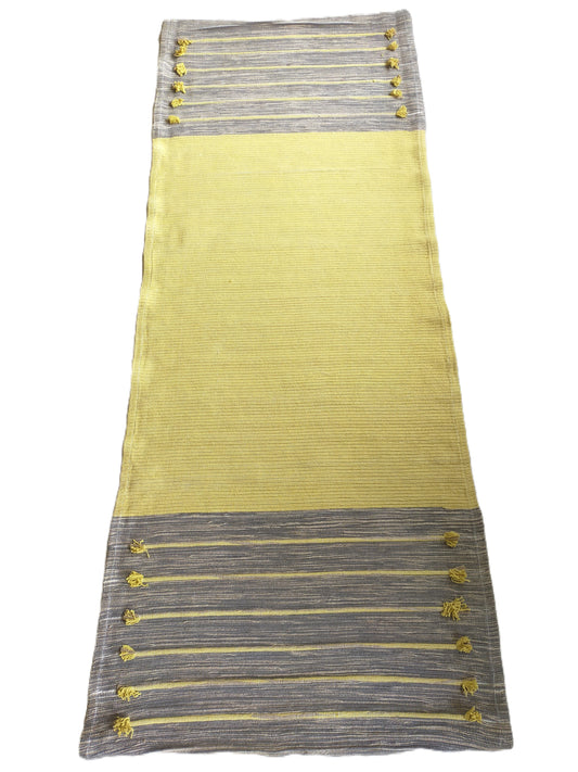 ハーブ染め 手織りラグ イエロー(コットン袋付き)