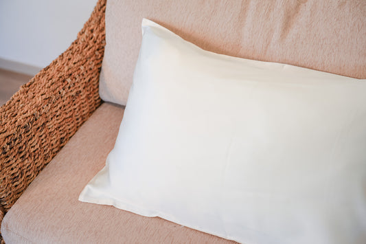 ハーブ染め枕カバー　（片面シルク）　